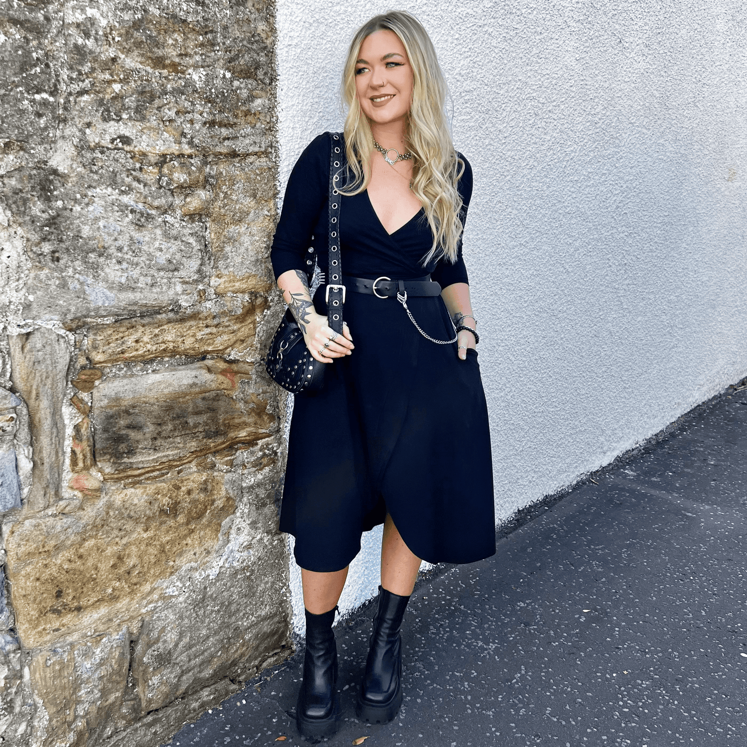 Wickelkleid - Schwarz