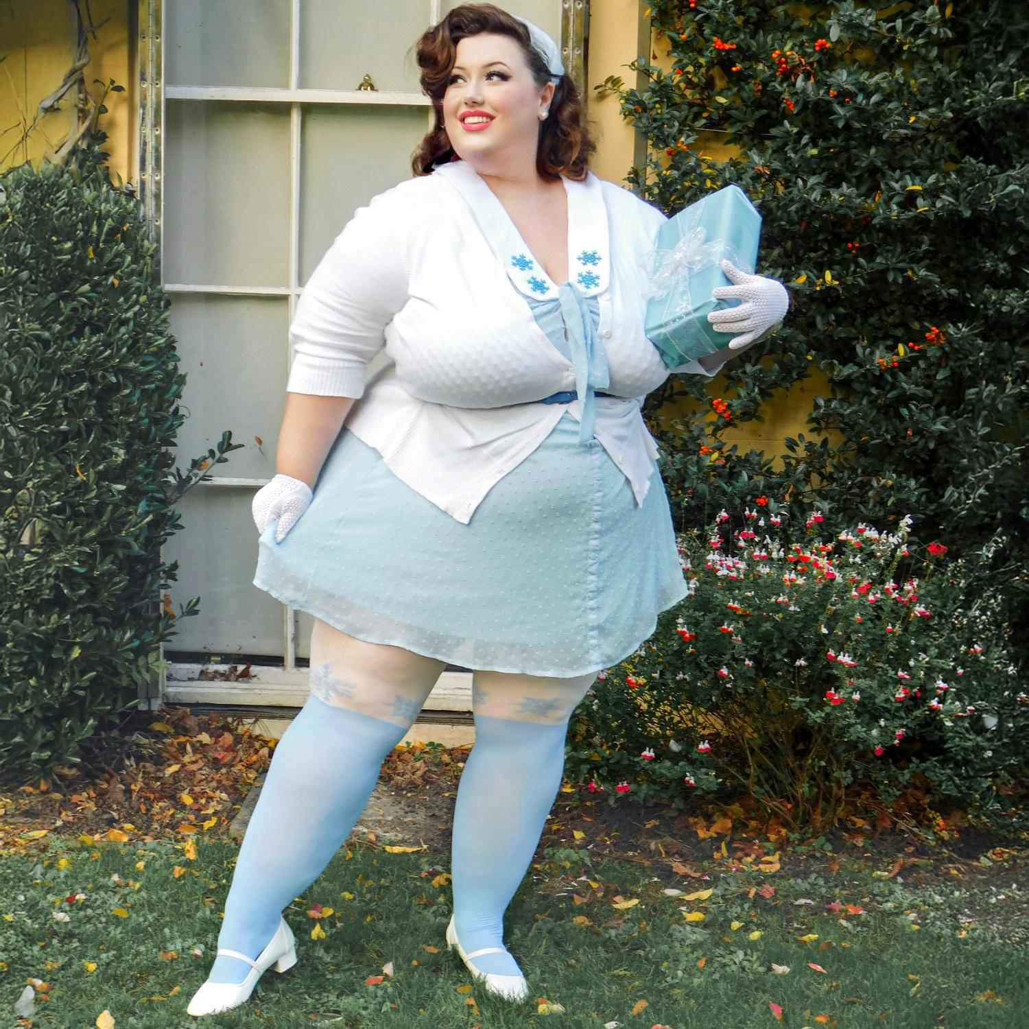 Weihnachts-Strumpfhose - Snowflake Garter