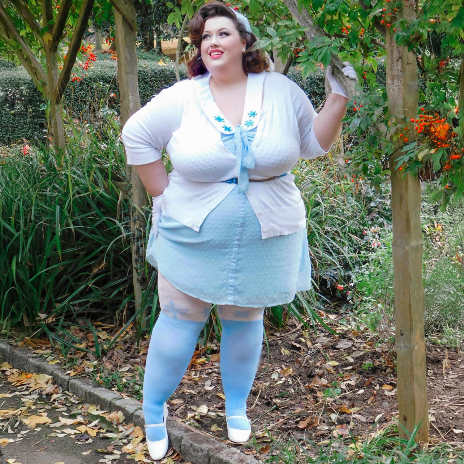 Weihnachts-Strumpfhose - Snowflake Garter