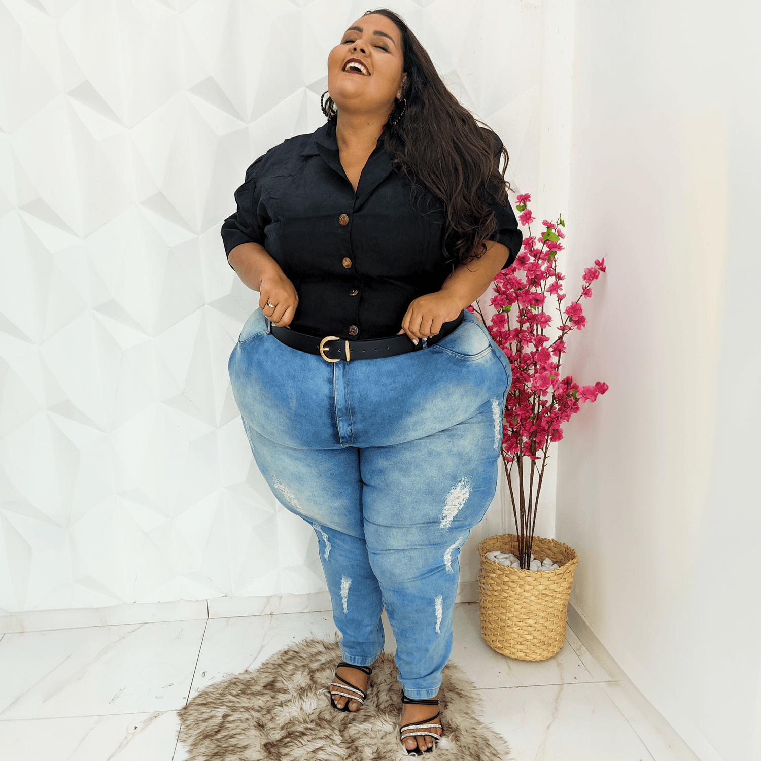 Veganskt läder midjebälte - guld