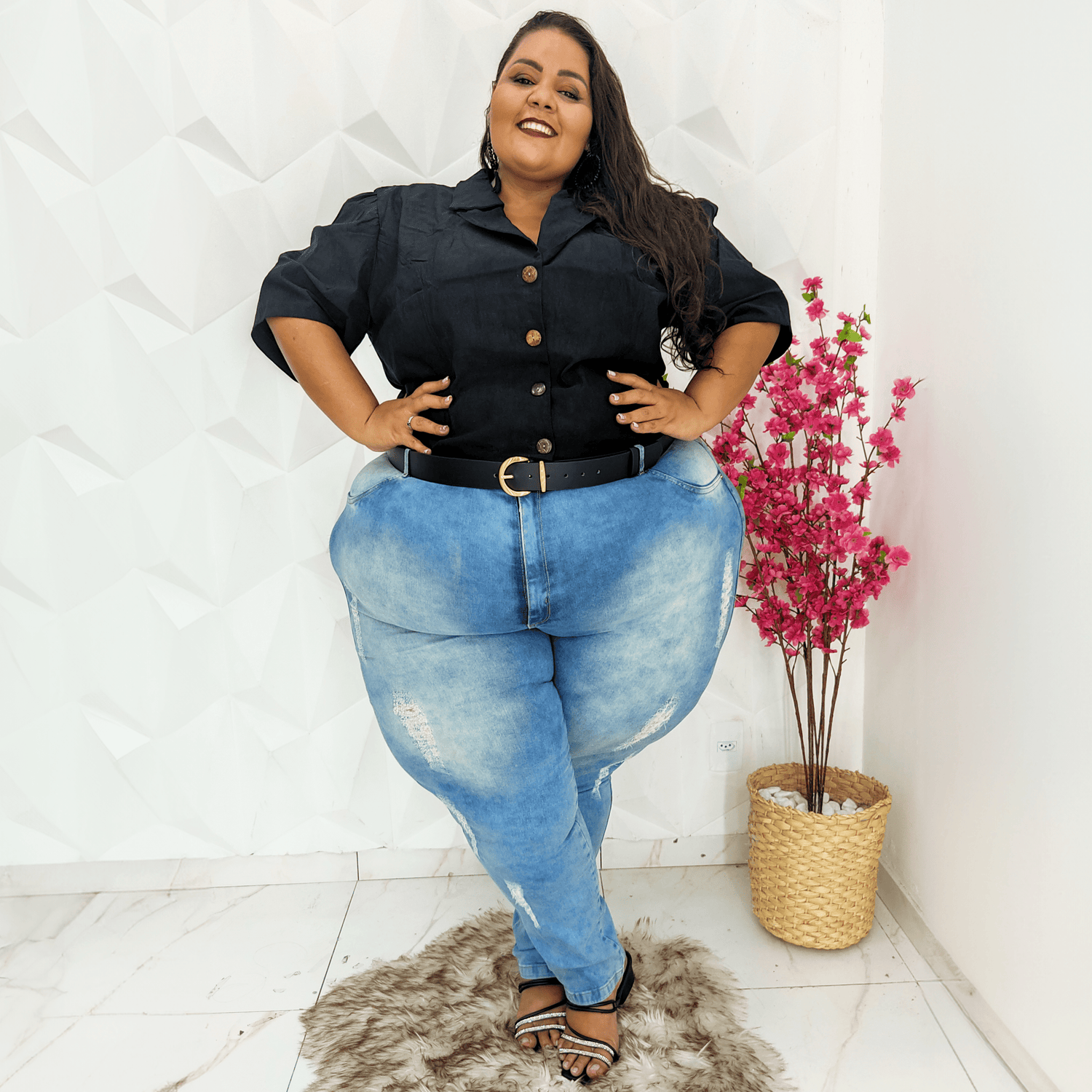 Veganskt läder midjebälte - guld