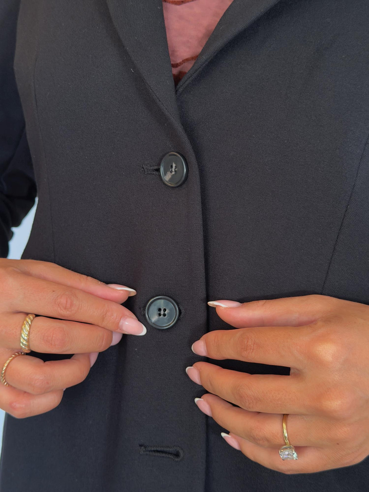 Geschneiderter Ponte-Roma-Blazer - Schwarz