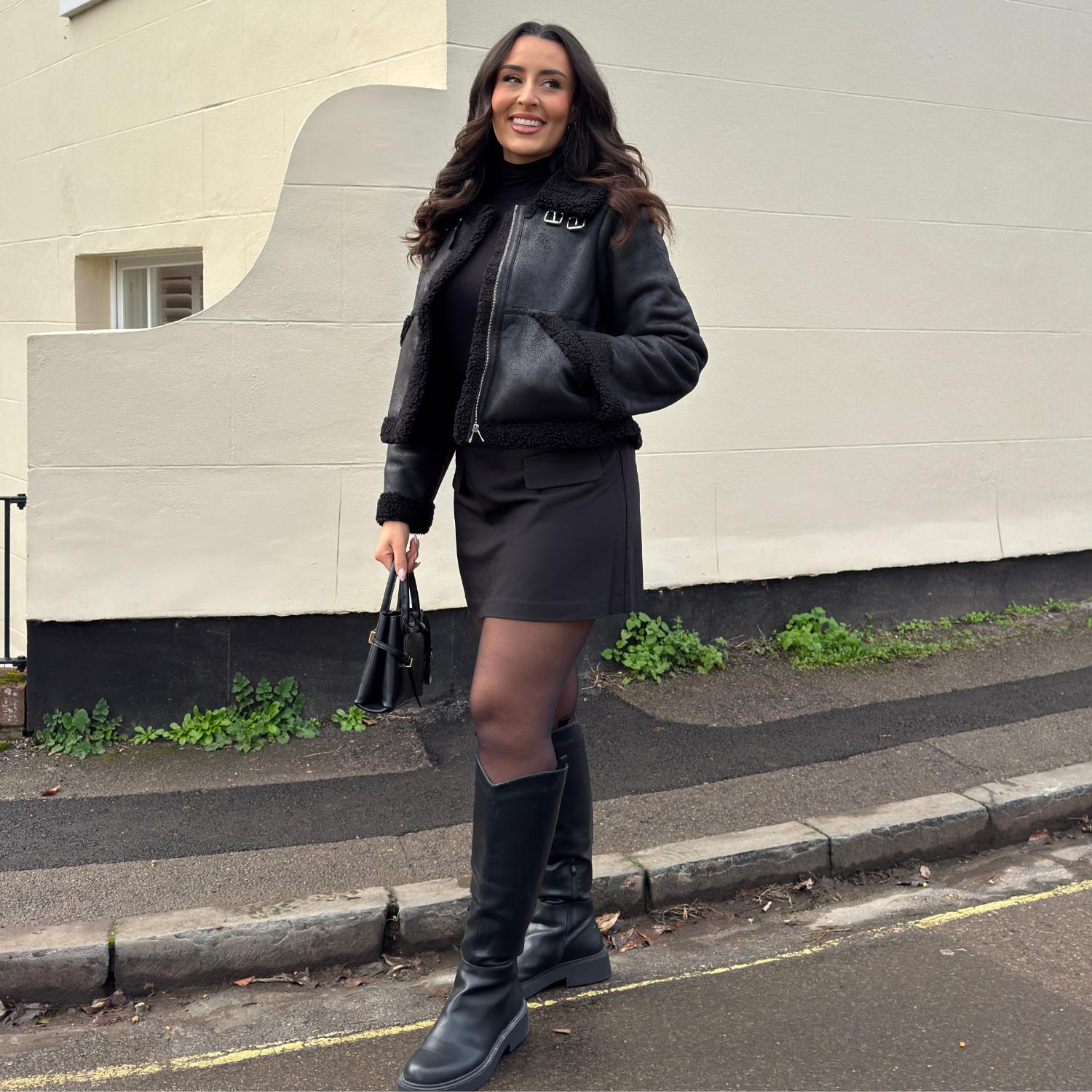 Bessie Aviator Jacke – Schwarz