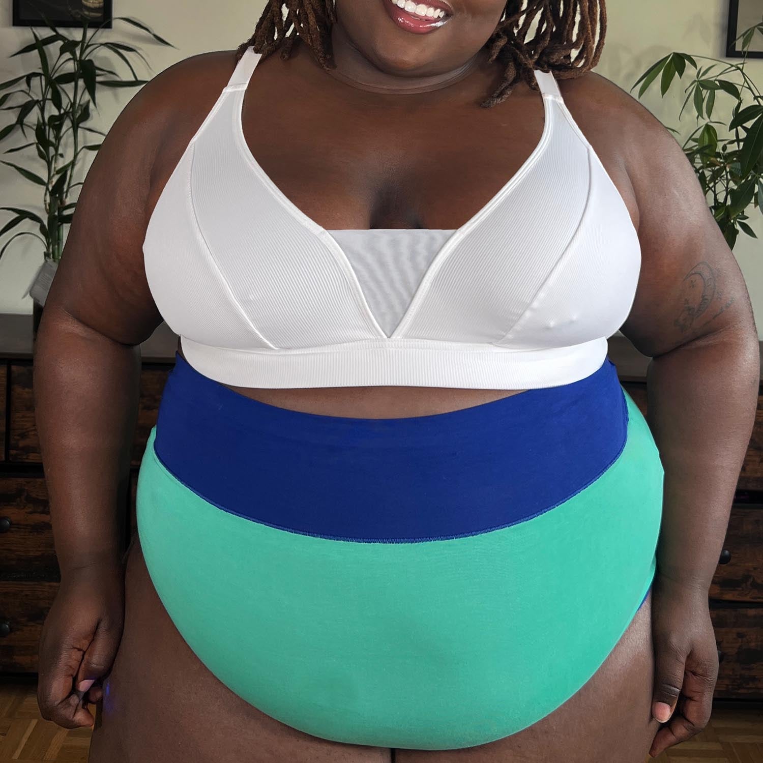 Bio-Baumwolle Super hochtailliert Slips - Duo Mint & Arabesque