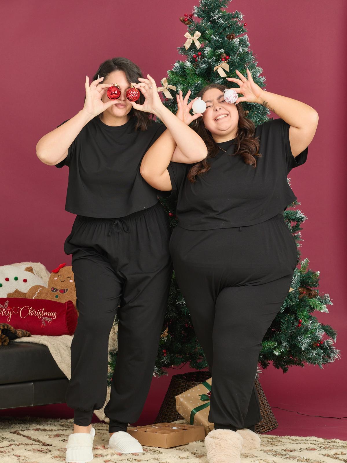 Bio-Baumwoll-Pyjamahose – Uni Schwarz