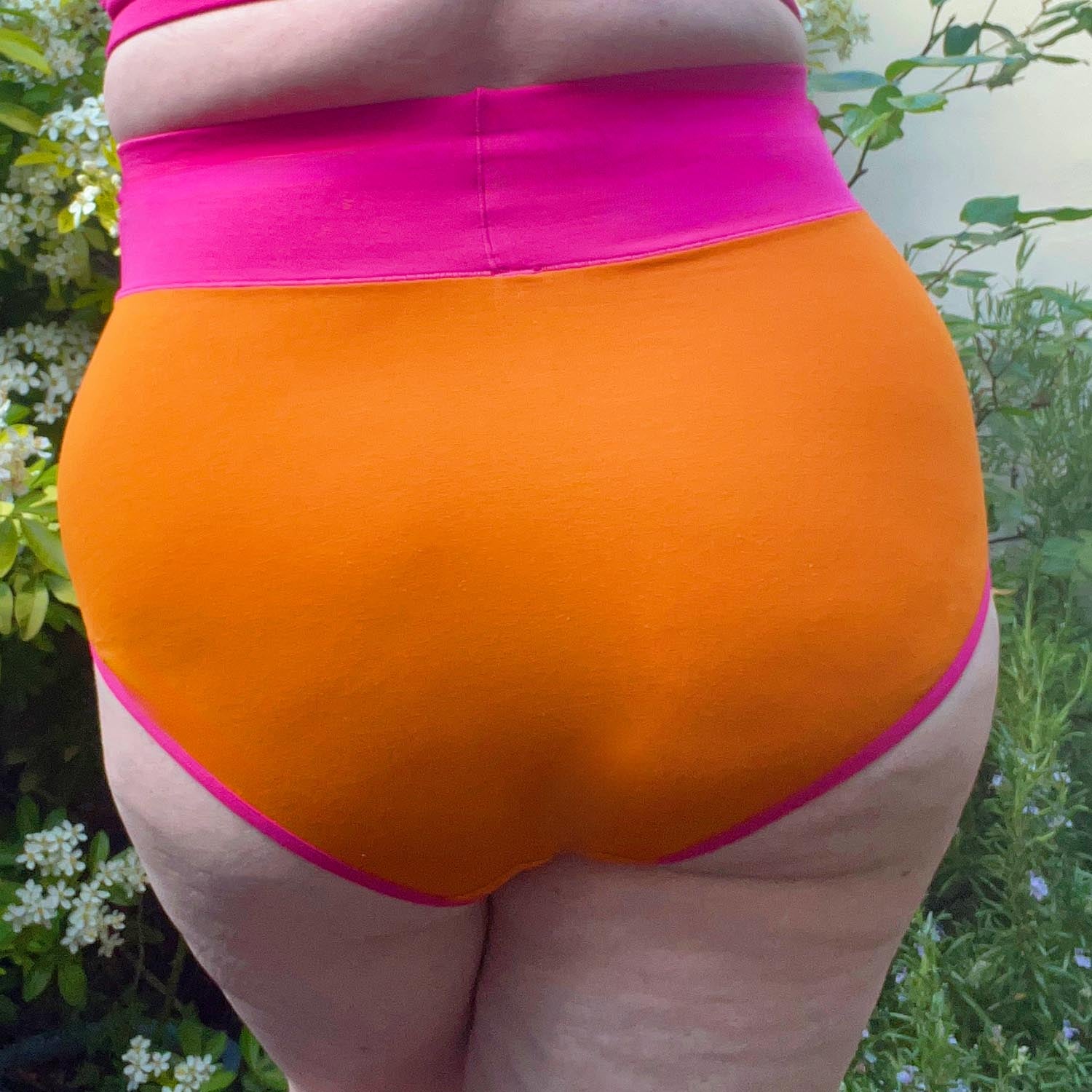 Bio-Baumwolle Super hochtailliert Slips - Duo Papaya & Barbara