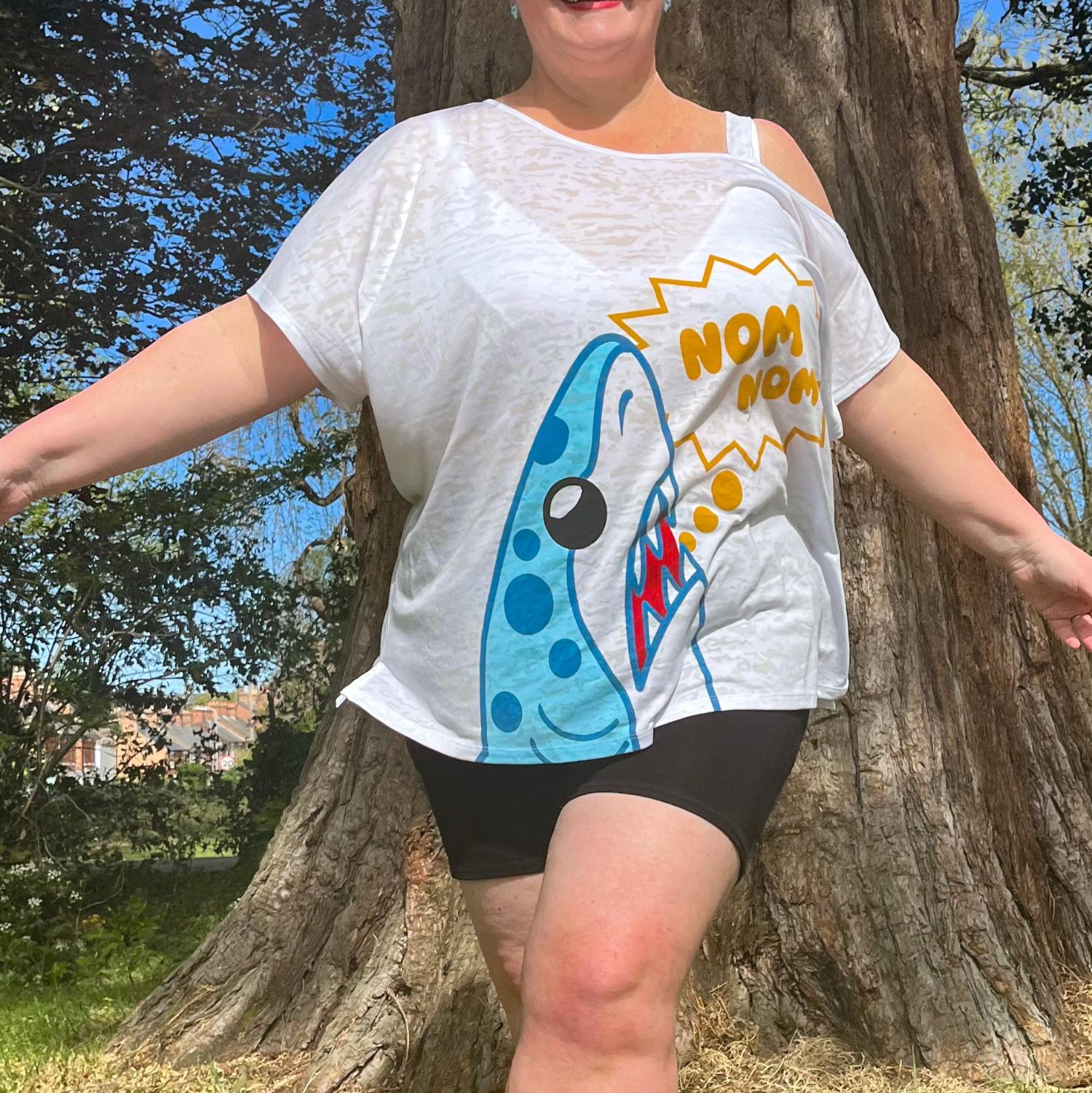 Debbie Off-Shoulder Tee – NOM-NOM Hai-Print