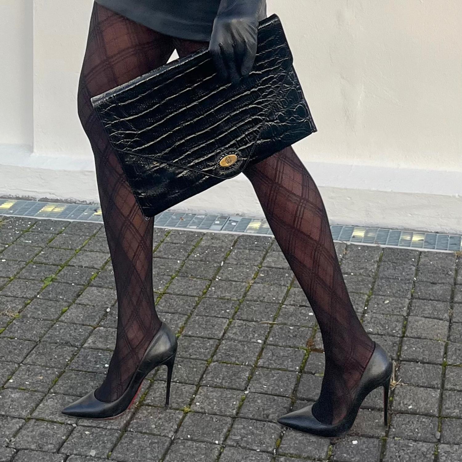 Weihnachts-Strumpfhose - Midnight Plaid