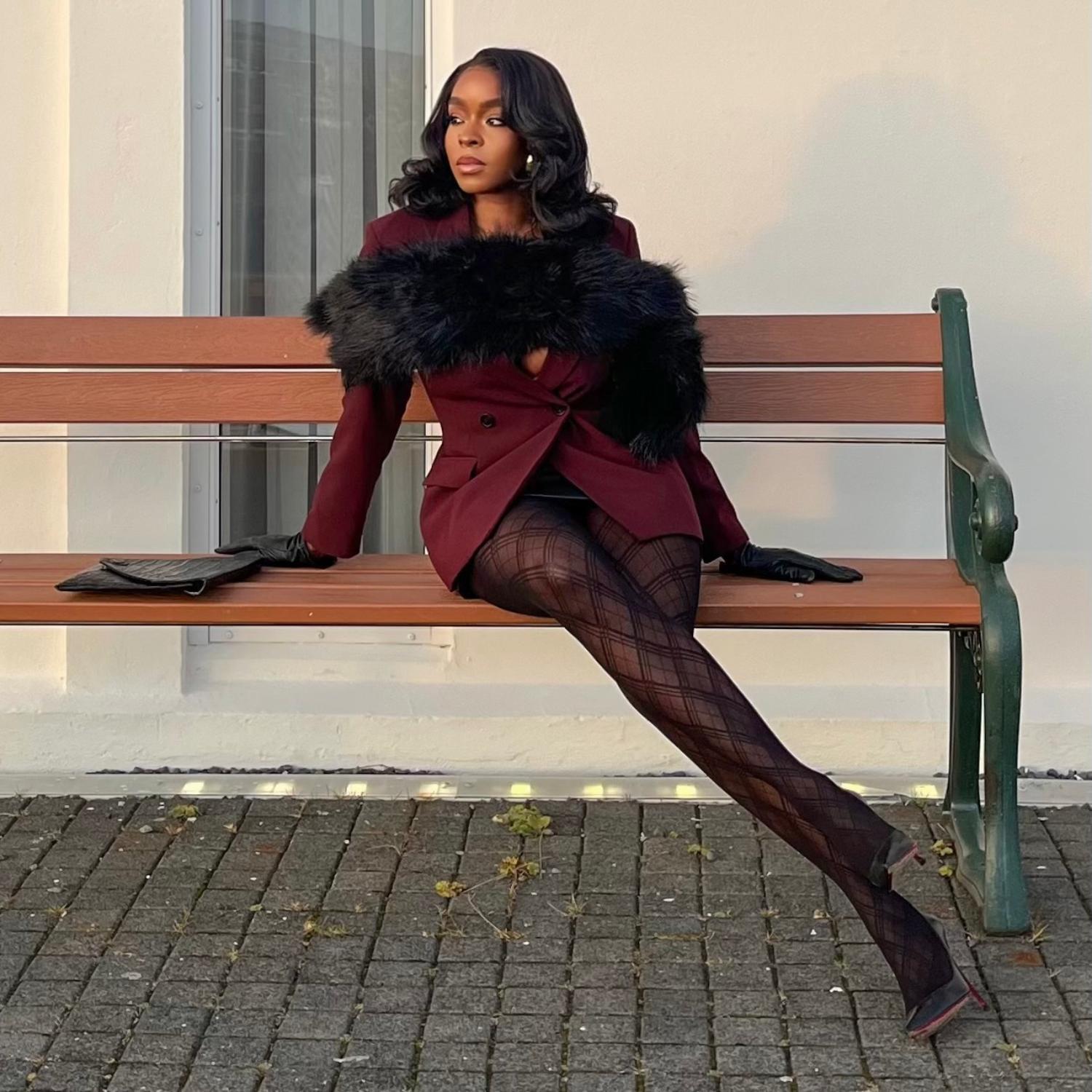 Weihnachts-Strumpfhose - Midnight Plaid