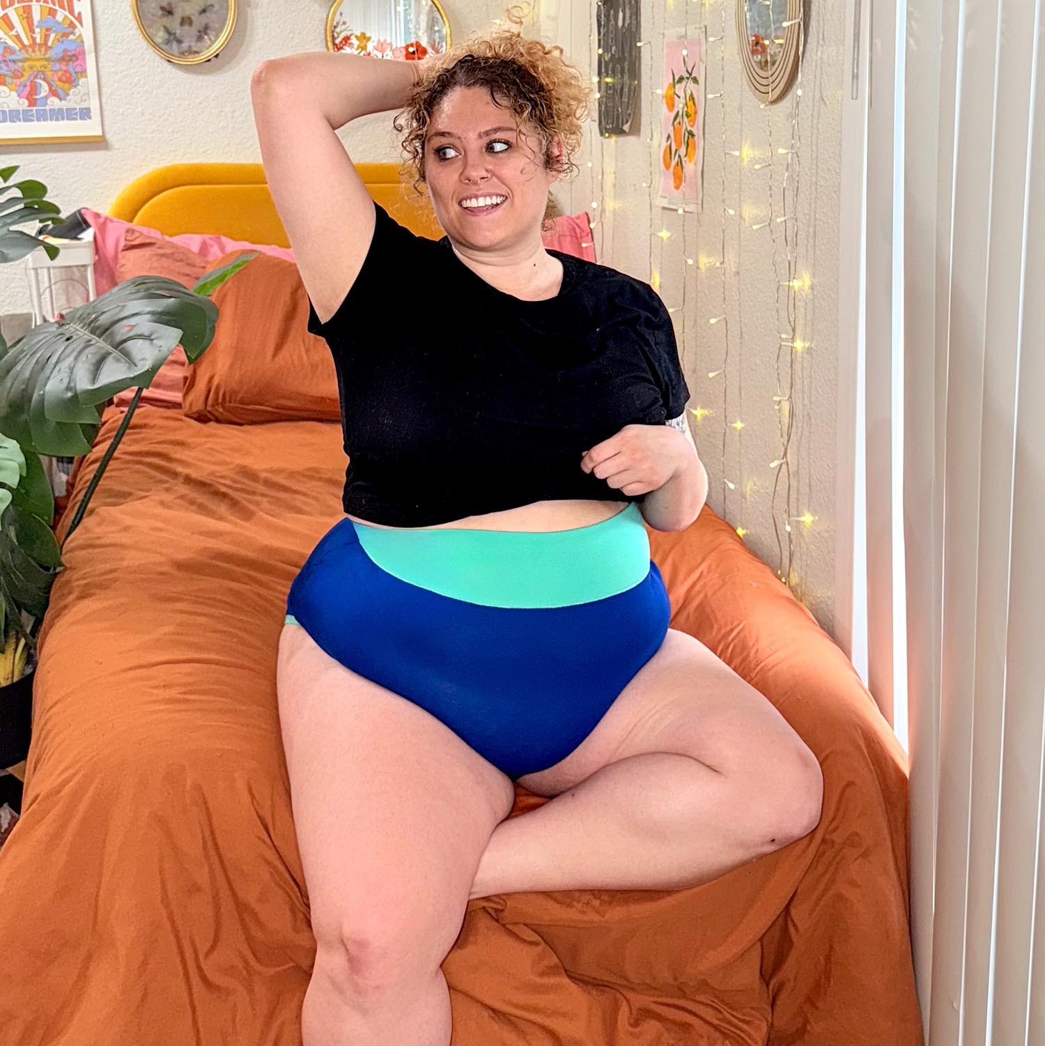 Bio-Baumwolle Super hochtailliert Slips - Duo Arabesque & Mint