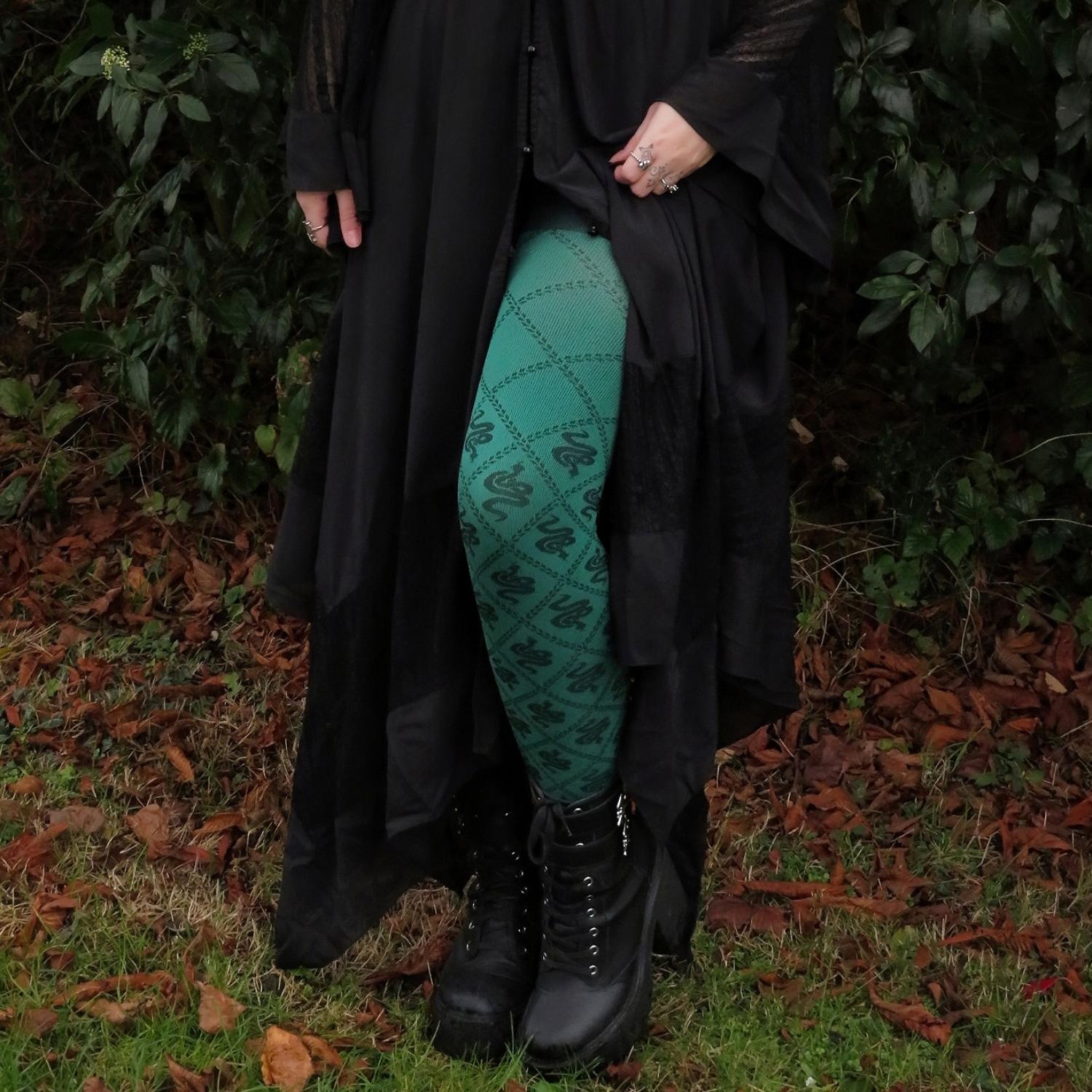 80 Denier Strumpfhosen - Corra Snakes - Foliage Green