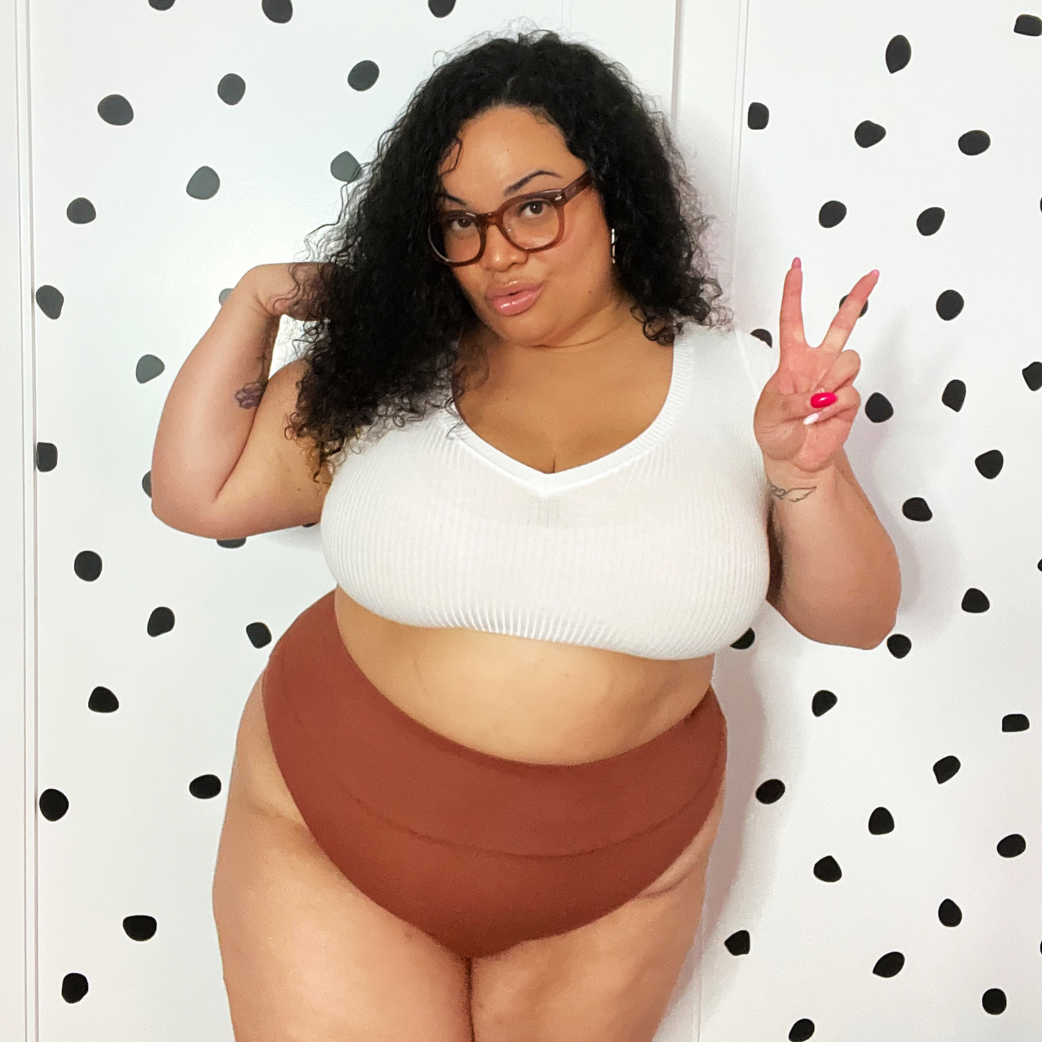 Bio-Baumwolle Cheeky High Leg Slips- Root Beer