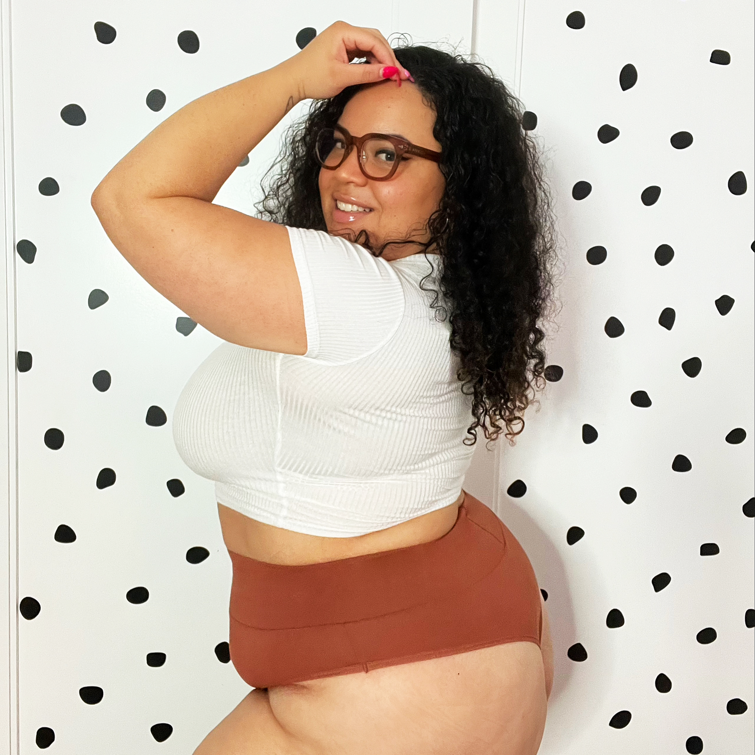 Bio-Baumwolle Cheeky High Leg Slips- Root Beer