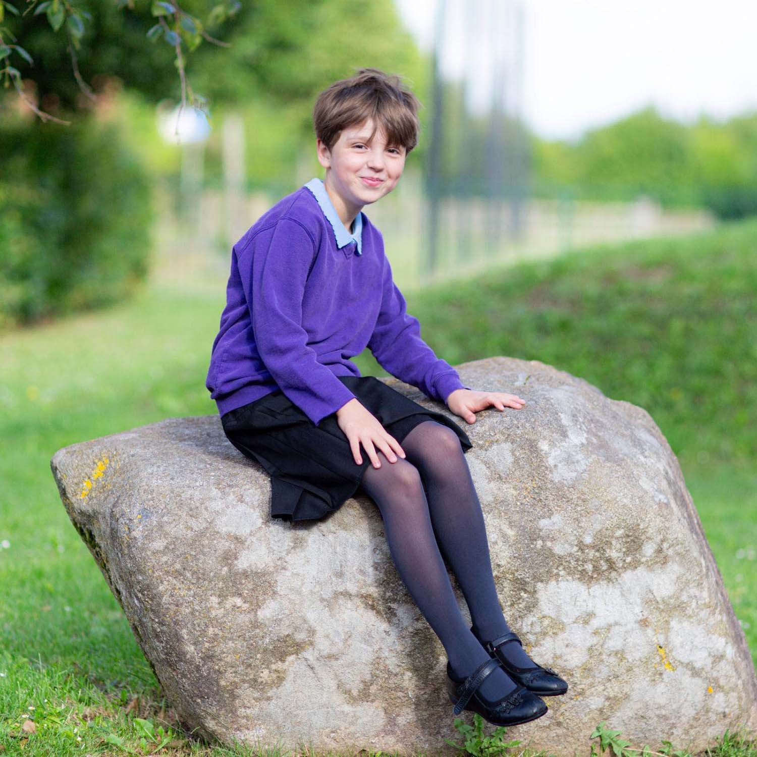 Barnstrumpbyxor - skiffergrå