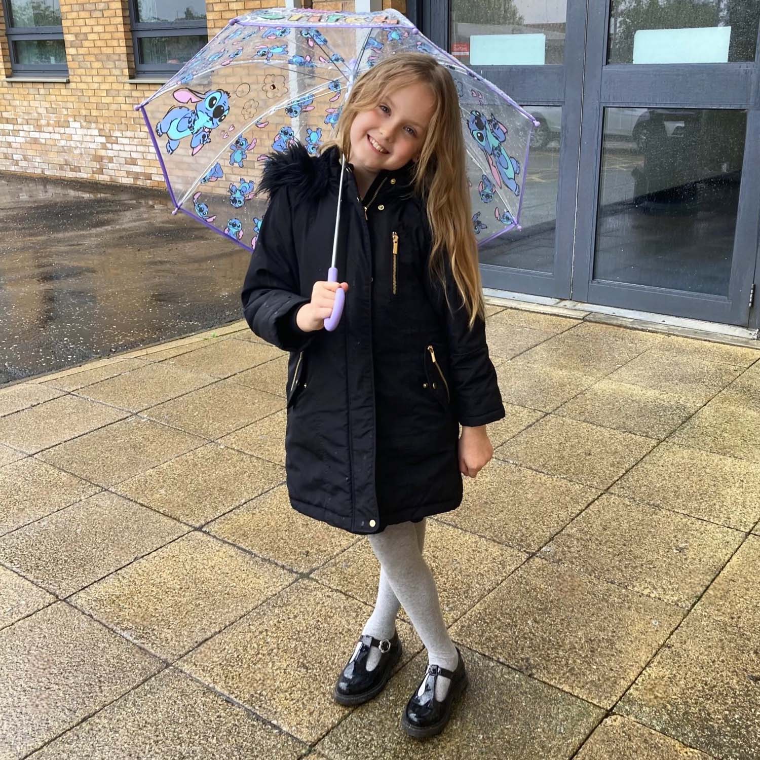 Barnstrumpbyxor i bomull - gråmelerad