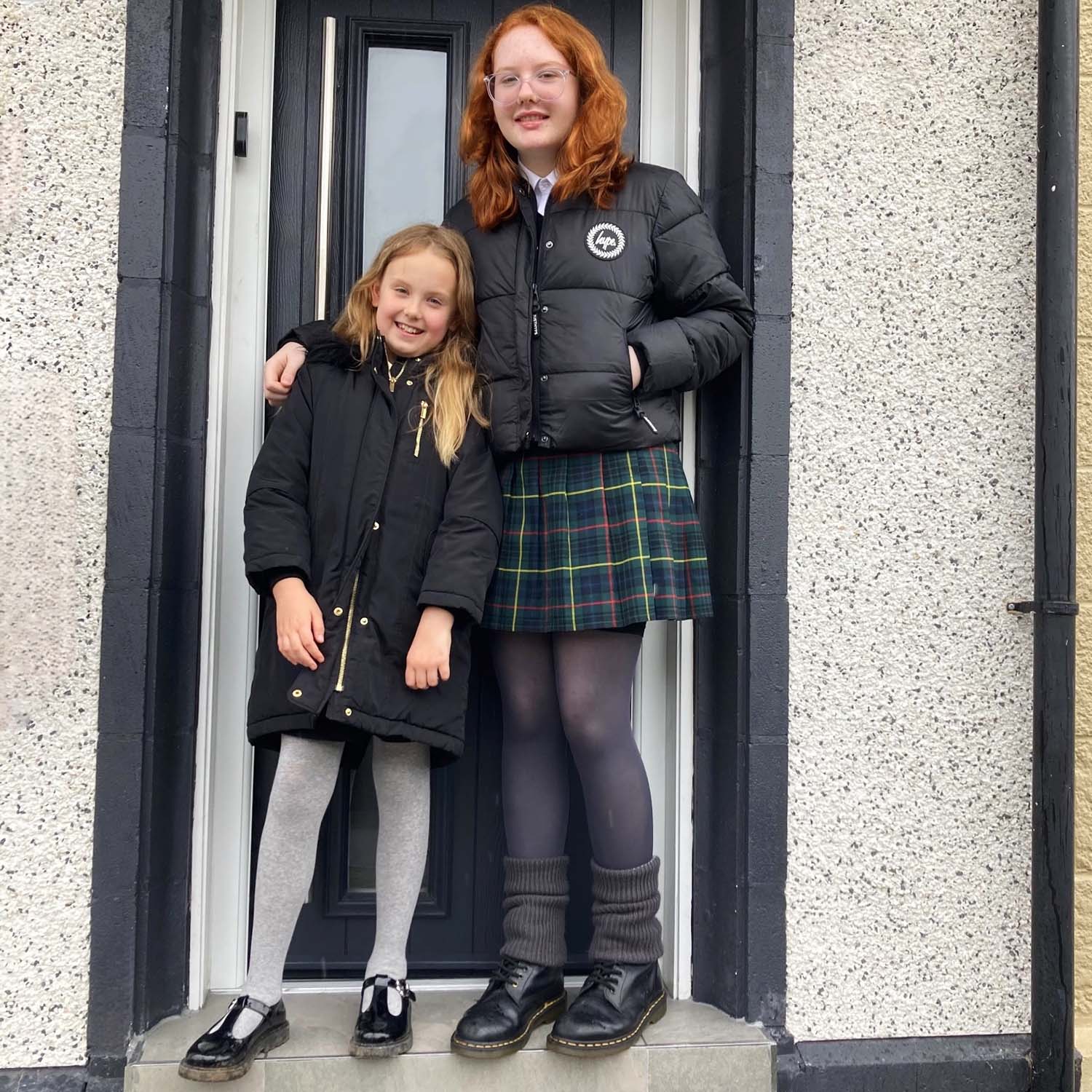 Barnstrumpbyxor i bomull - gråmelerad