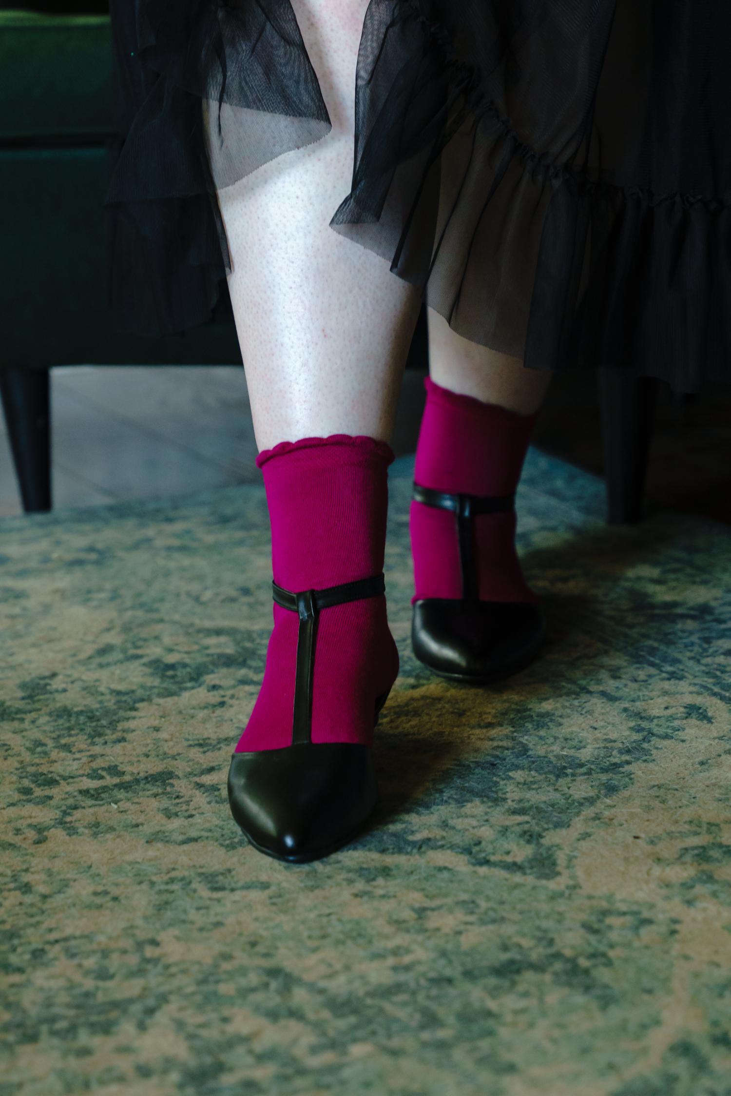 Ultimative Bambus-Knöchelsocken - Hibiscus