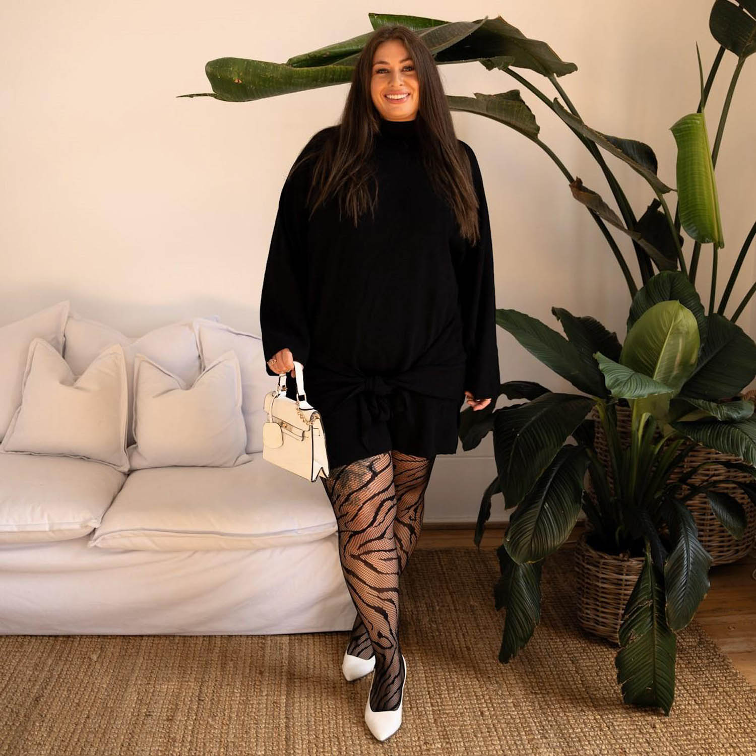 Feline Myself - Tiger Stripe Fishnet Tights