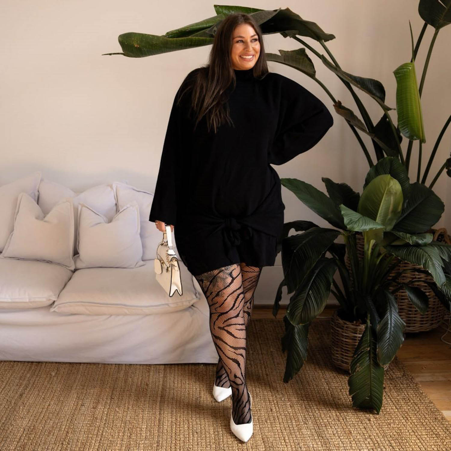 Feline Myself - Tiger Stripe Fishnet Tights