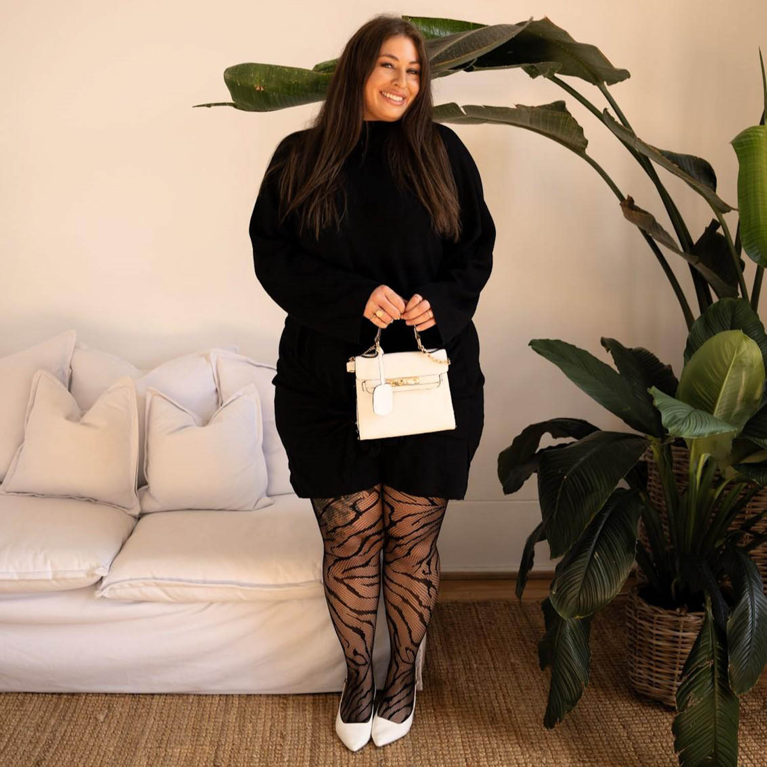 Feline Myself - Tiger Stripe Fishnet Tights