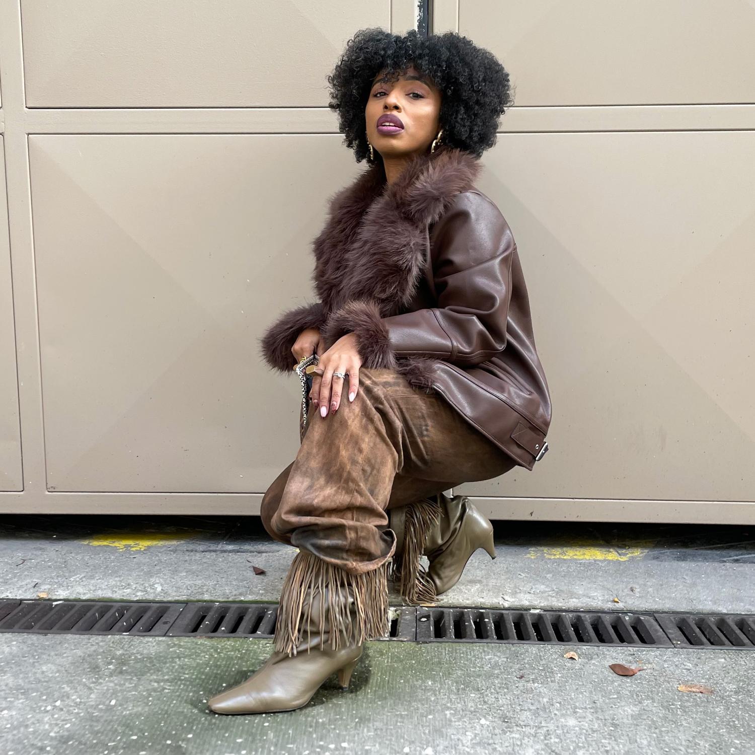 Amelia Aviator Jacke – Braun