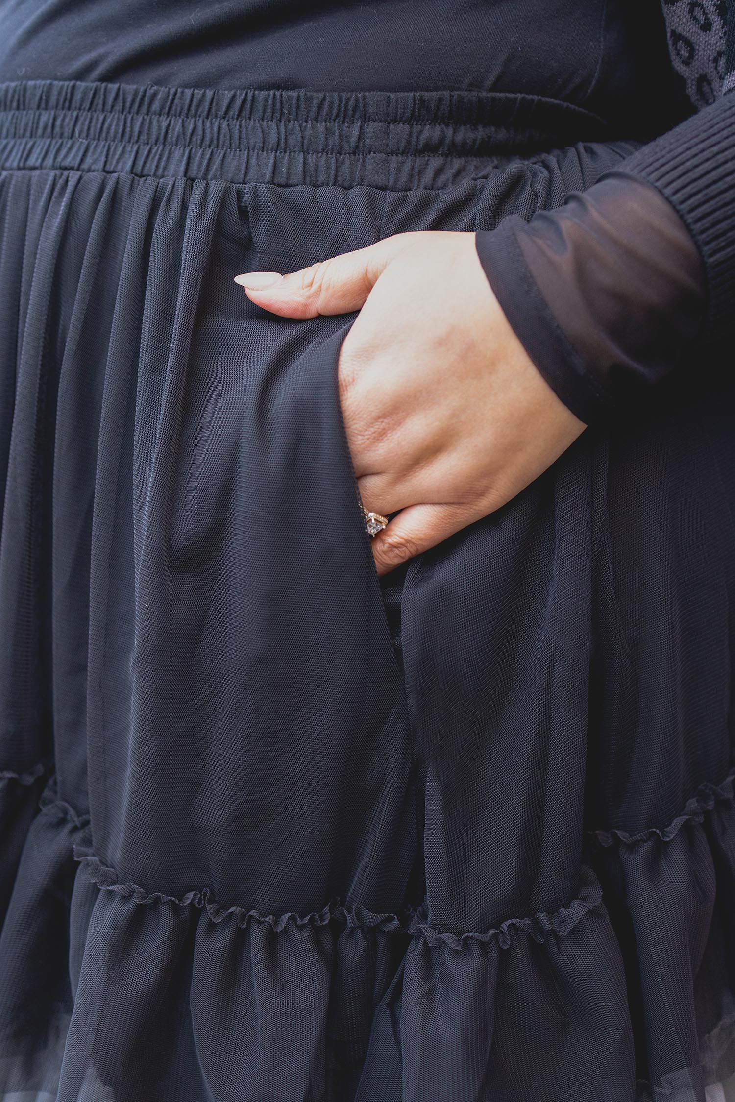 Mesh-Maxirock – Black Ombre