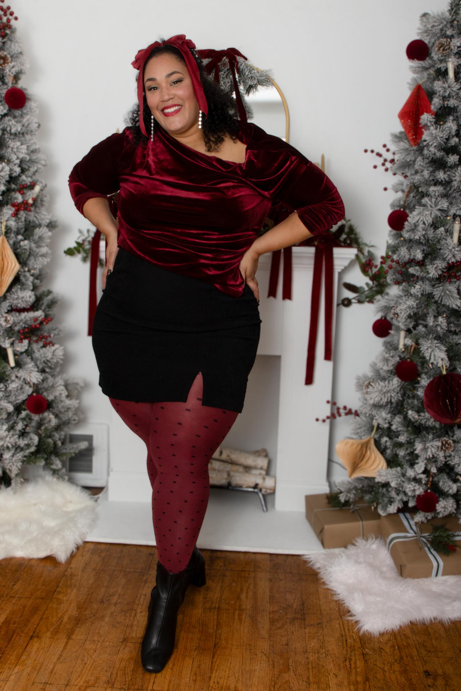 Weihnachts-Strumpfhose - Cherry Dot