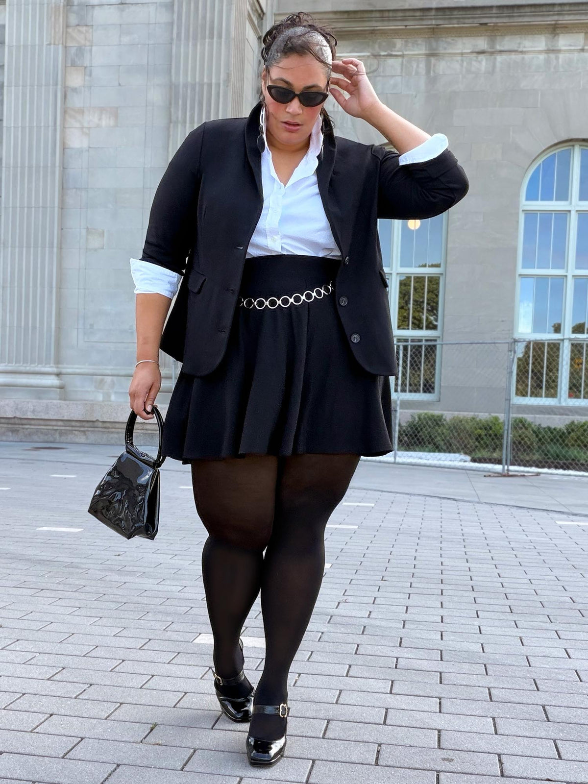 Geschneiderter Ponte-Roma-Blazer - Schwarz