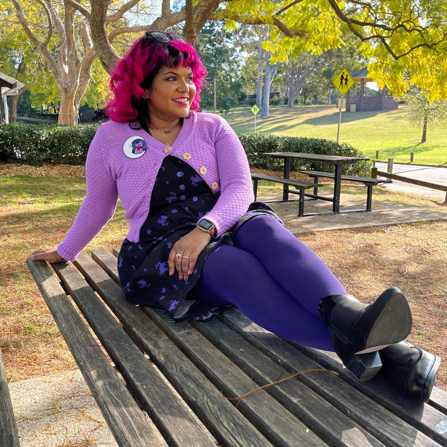 80 Denier Strumpfhosen - Suffragette Purple