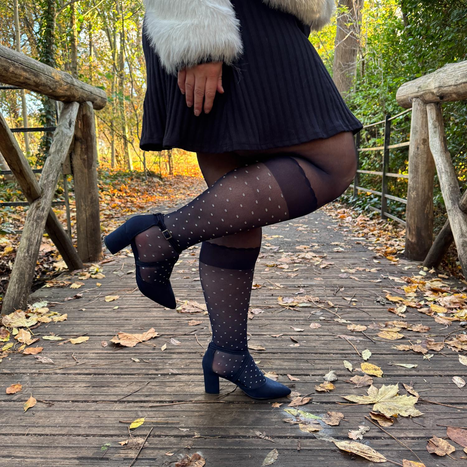 Seoul Chic Strumpfhose in Overknee-Optik - MarineBlau