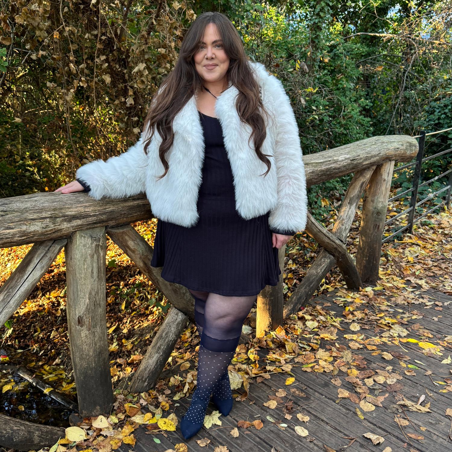 Seoul Chic Strumpfhose in Overknee-Optik - MarineBlau