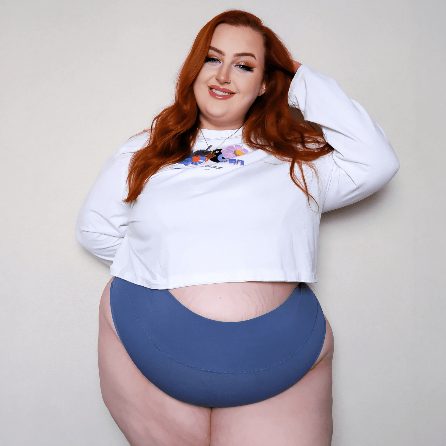 Bio-Baumwolle Cheeky High Leg Slips-  Denim