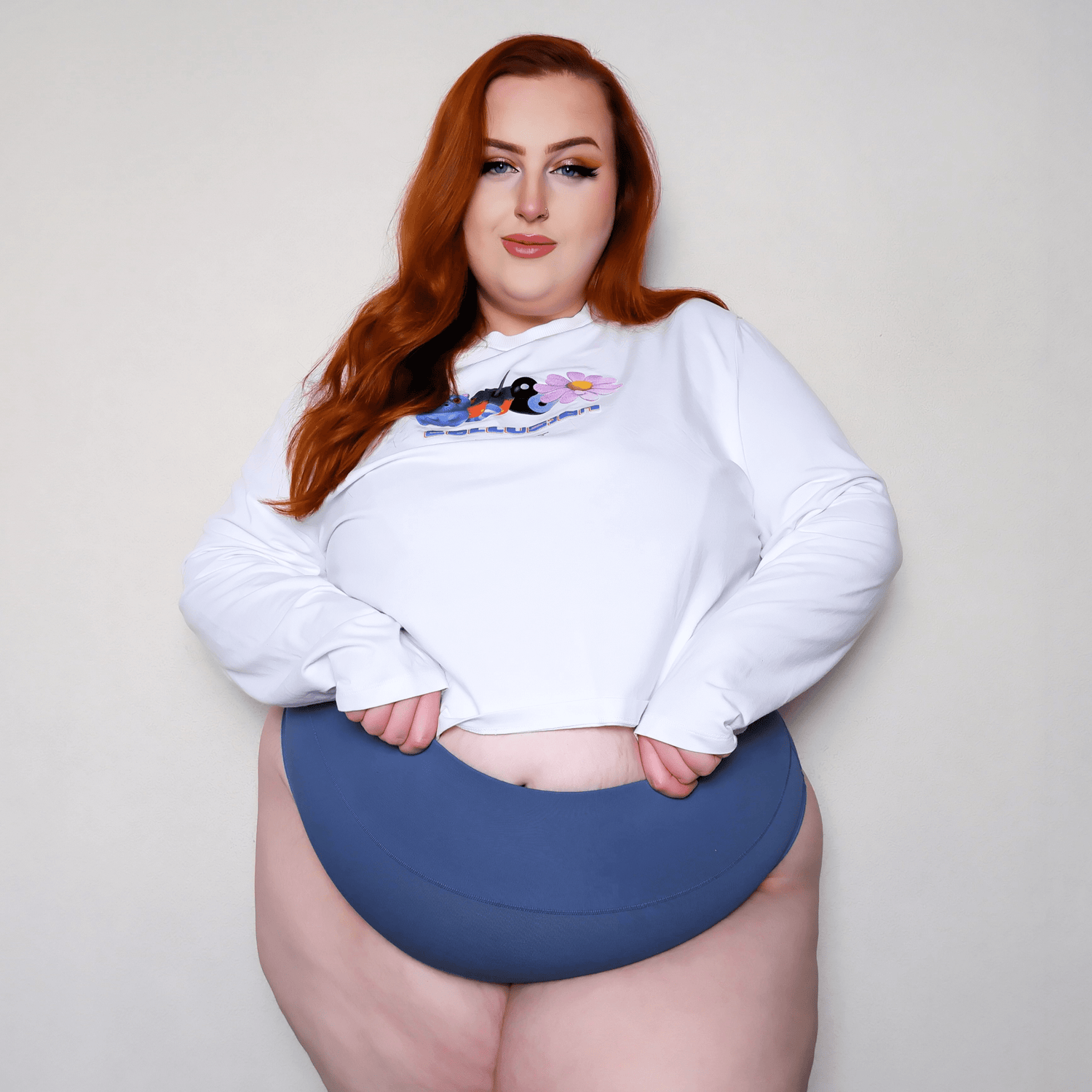 Bio-Baumwolle Cheeky High Leg Slips-  Denim