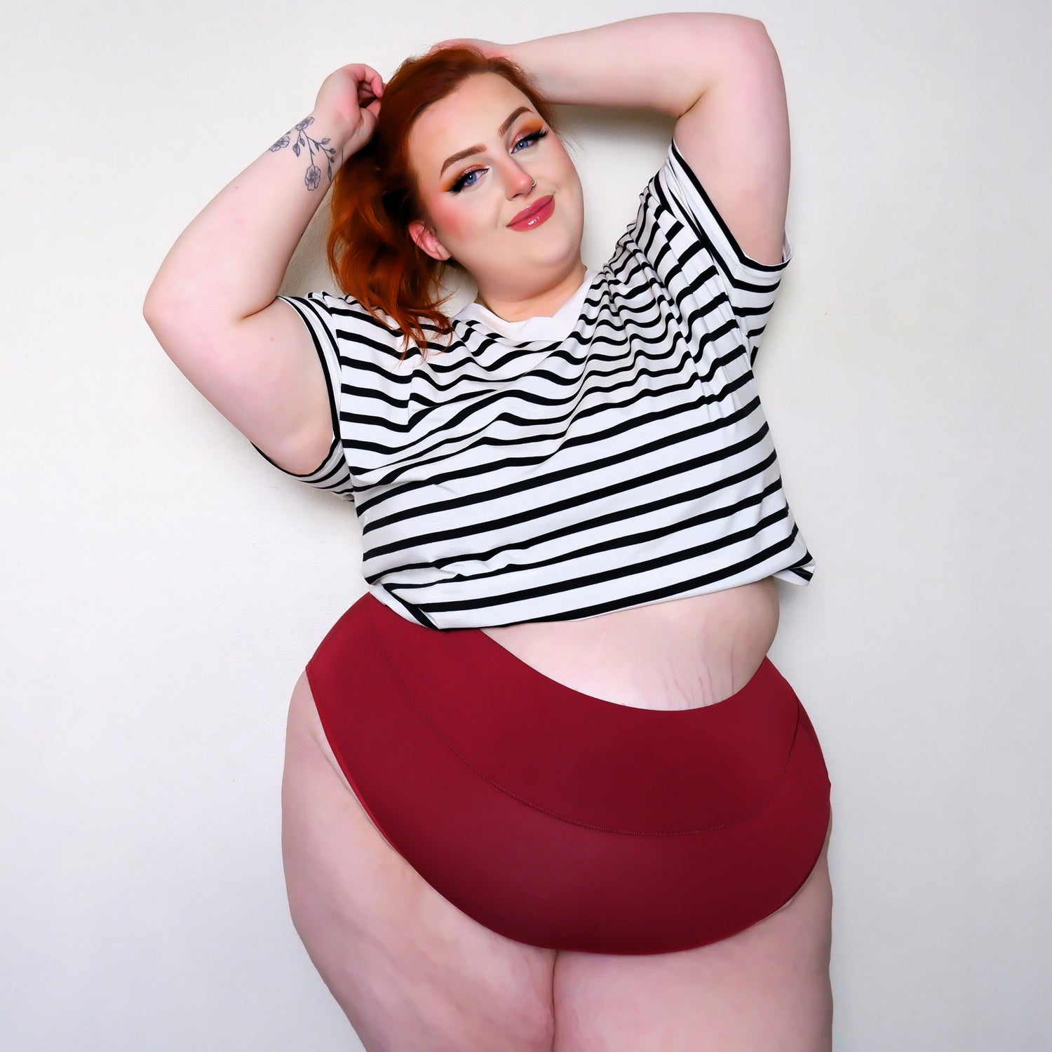 Bio-Baumwolle Super High Leg Slips - Blutrot