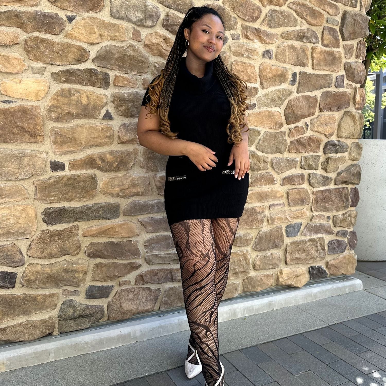 Feline Myself - Tiger Stripe Fishnet Tights