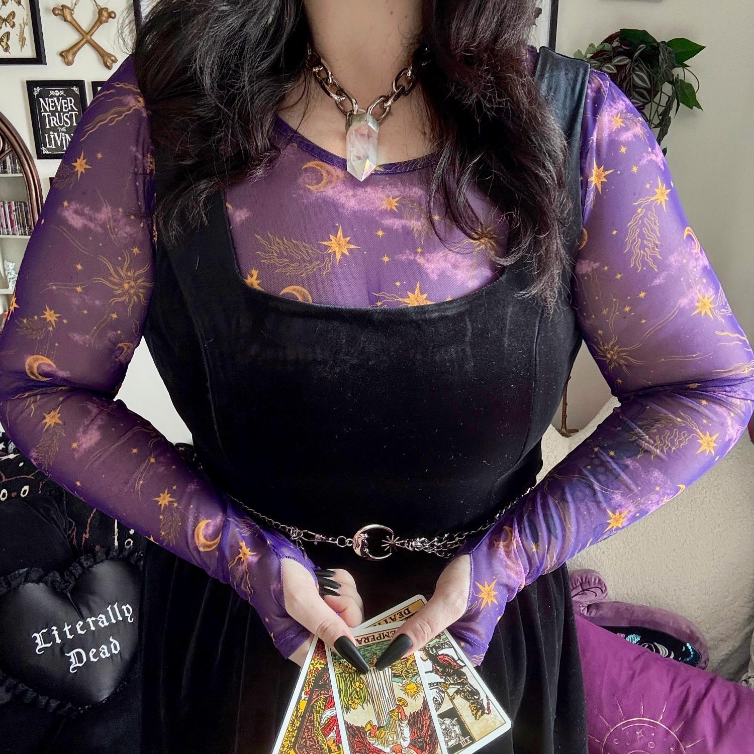 Celestial Mesh Top - Lila / Gold