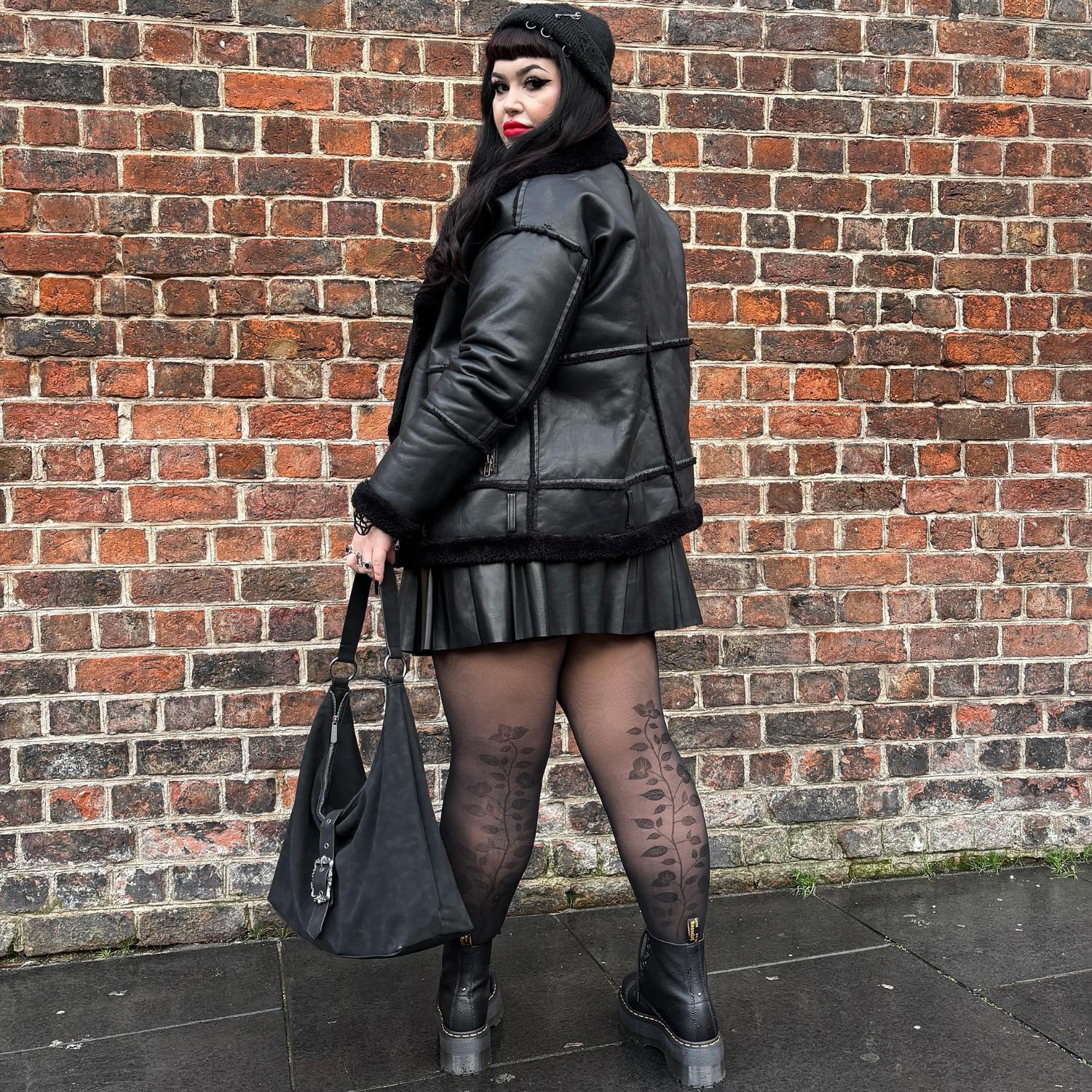 30 Denier Strumpfhosen - Corra Bloom Flower Seam - Schwarz