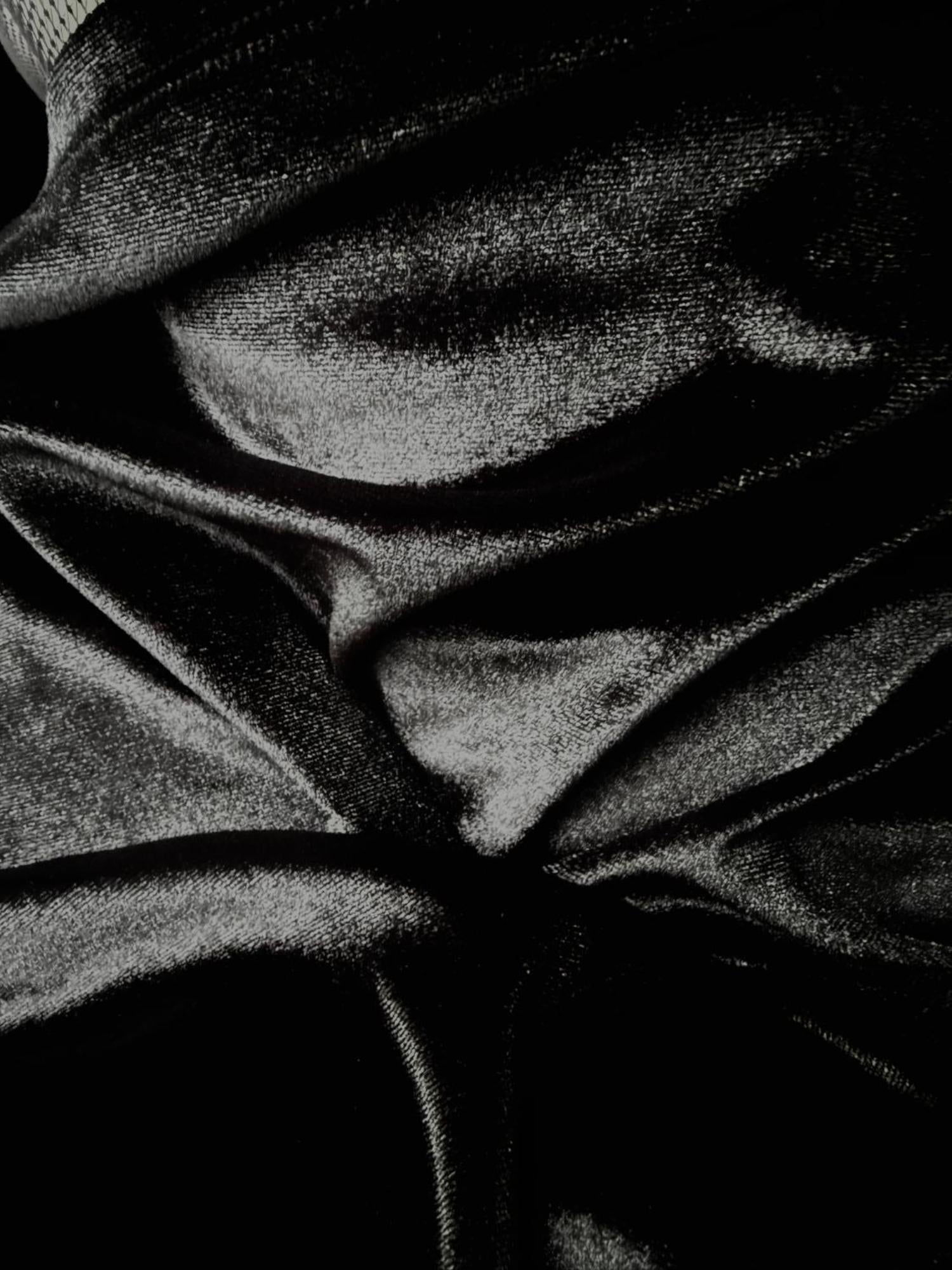 Samt-Babydoll-Kleid – Schwarz