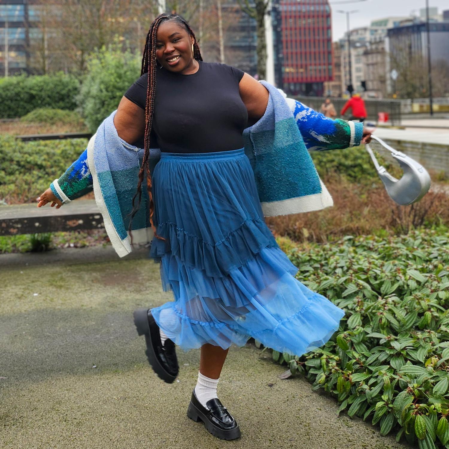 Mesh-Maxirock - Blue Ombre