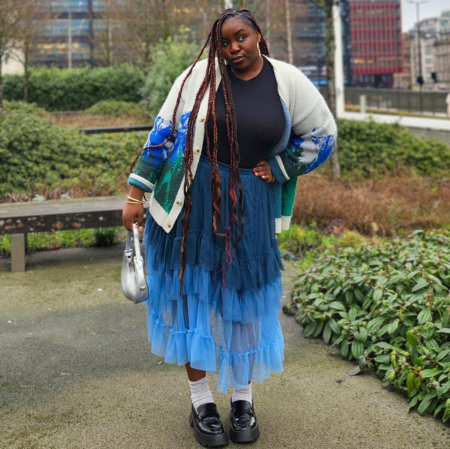 Mesh-Maxirock - Blue Ombre