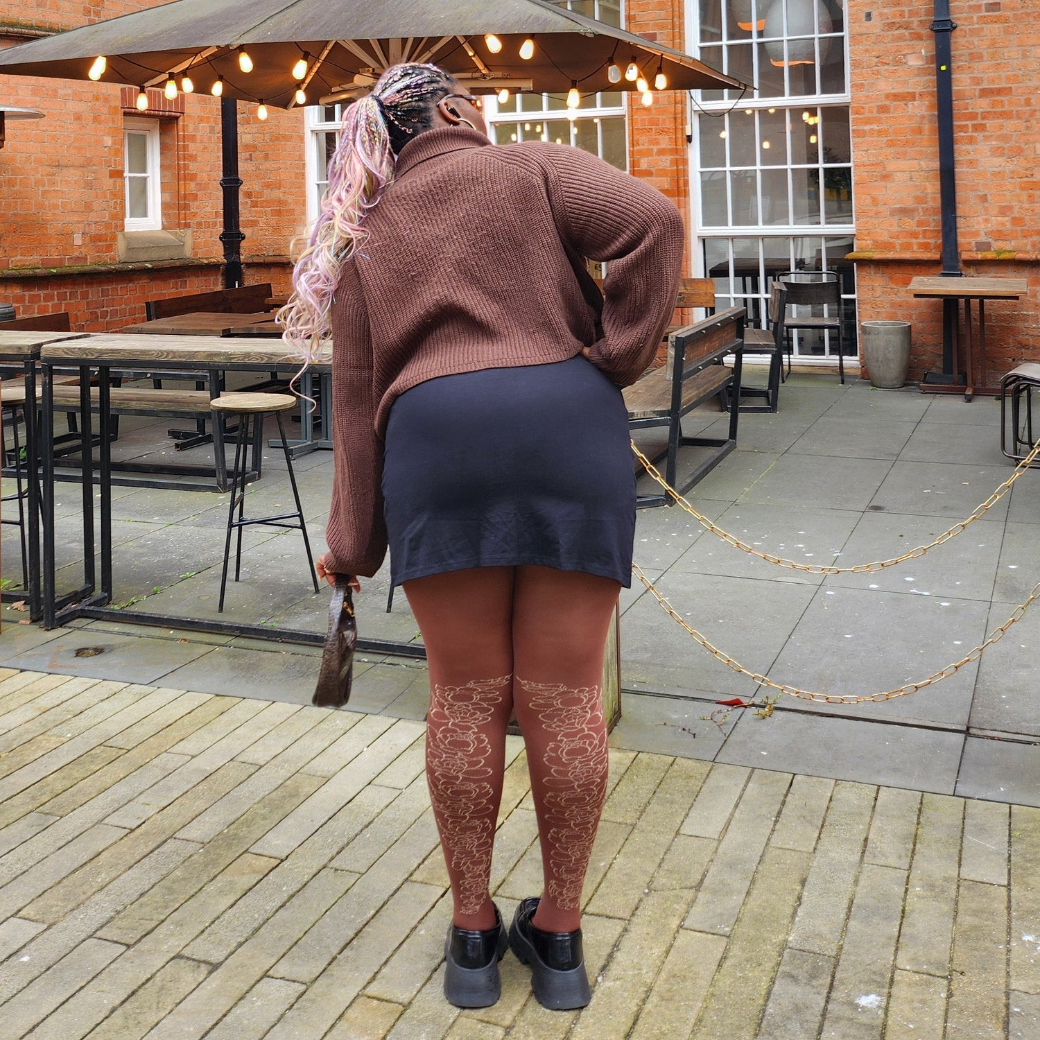 80 Denier Strumpfhose - Peonies