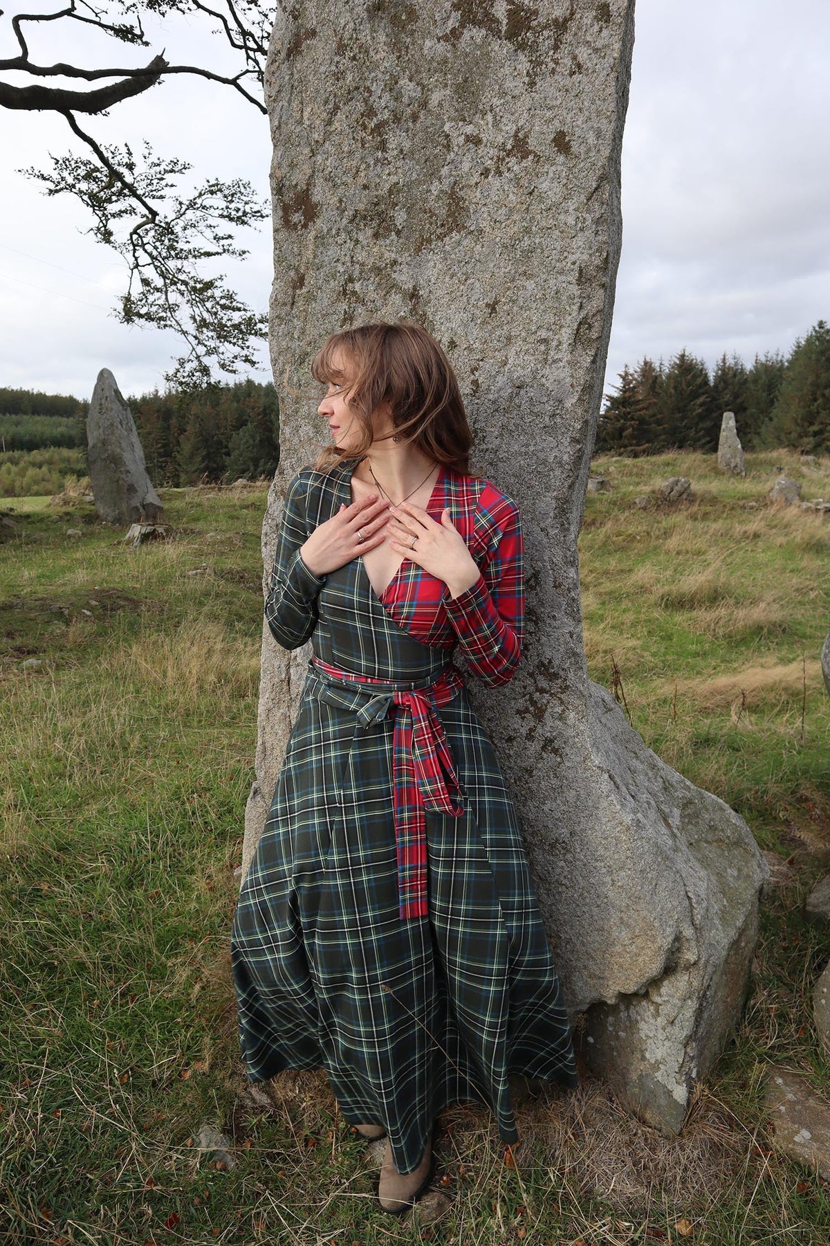 Jura Duo Plaid Wickeltop - Red / Green
