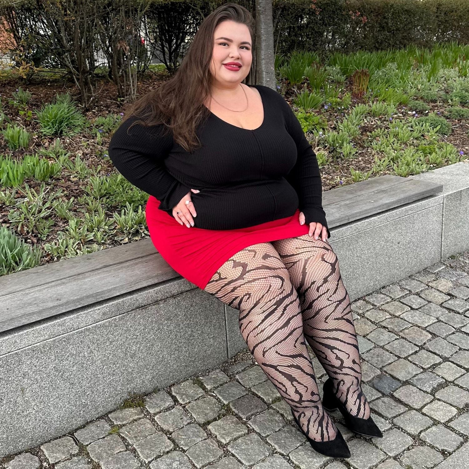 Feline Myself - Tiger Stripe Fishnet Tights