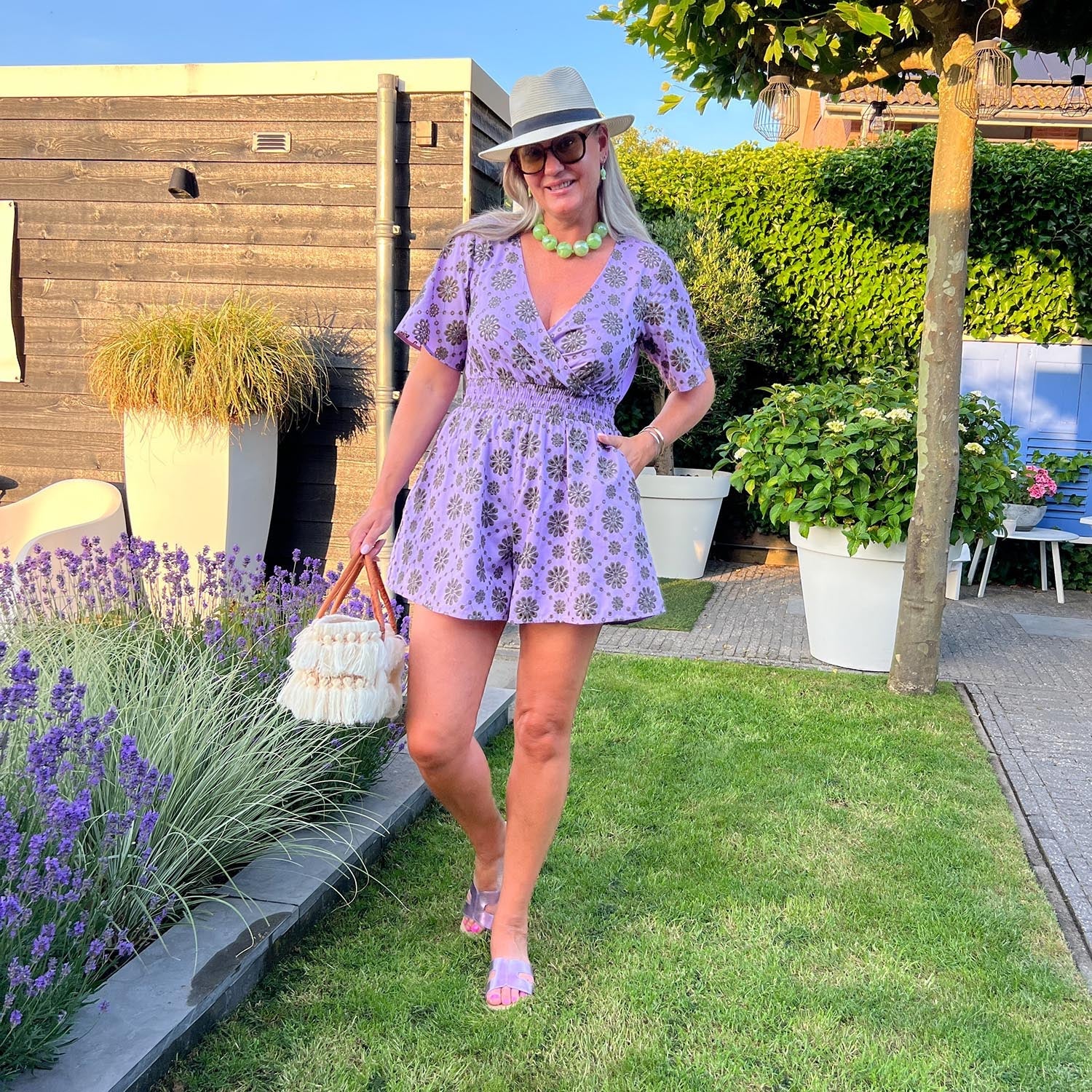 Broderie Anglaise Playsuit - Cassis de Violet