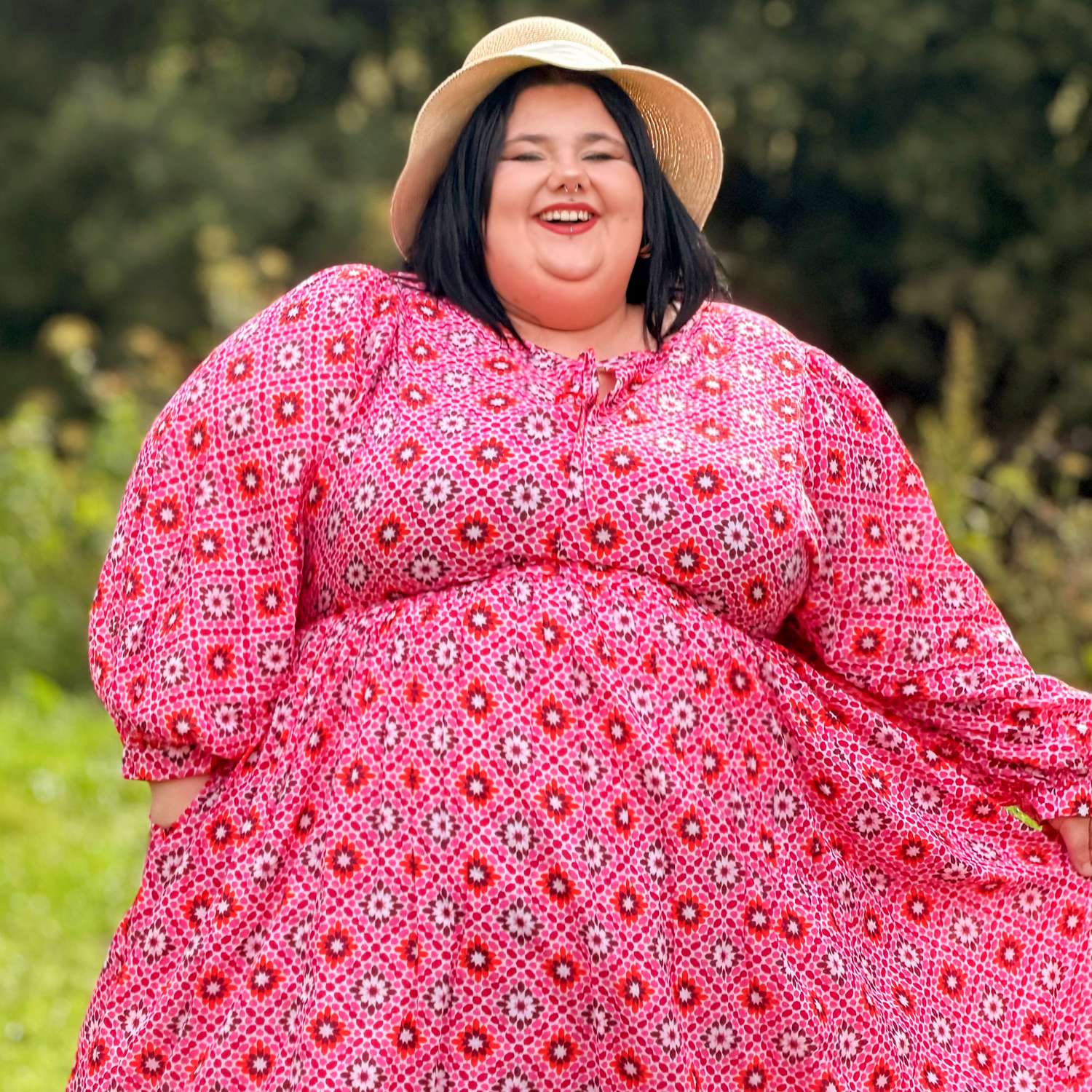 Gabriella Lange Kleid aus Baumwolle – Pink Pearl