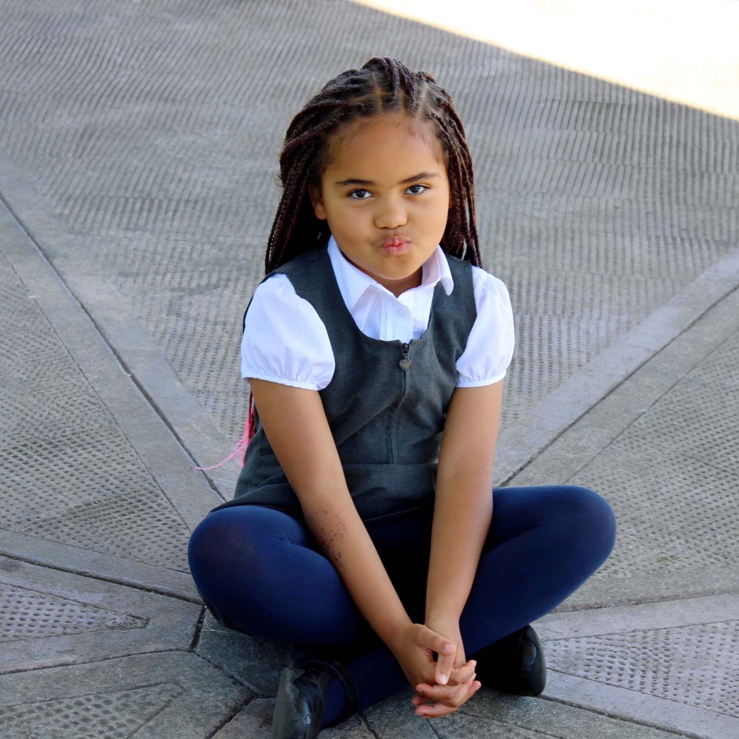 Barnstrumpbyxor i bomull - marinblå