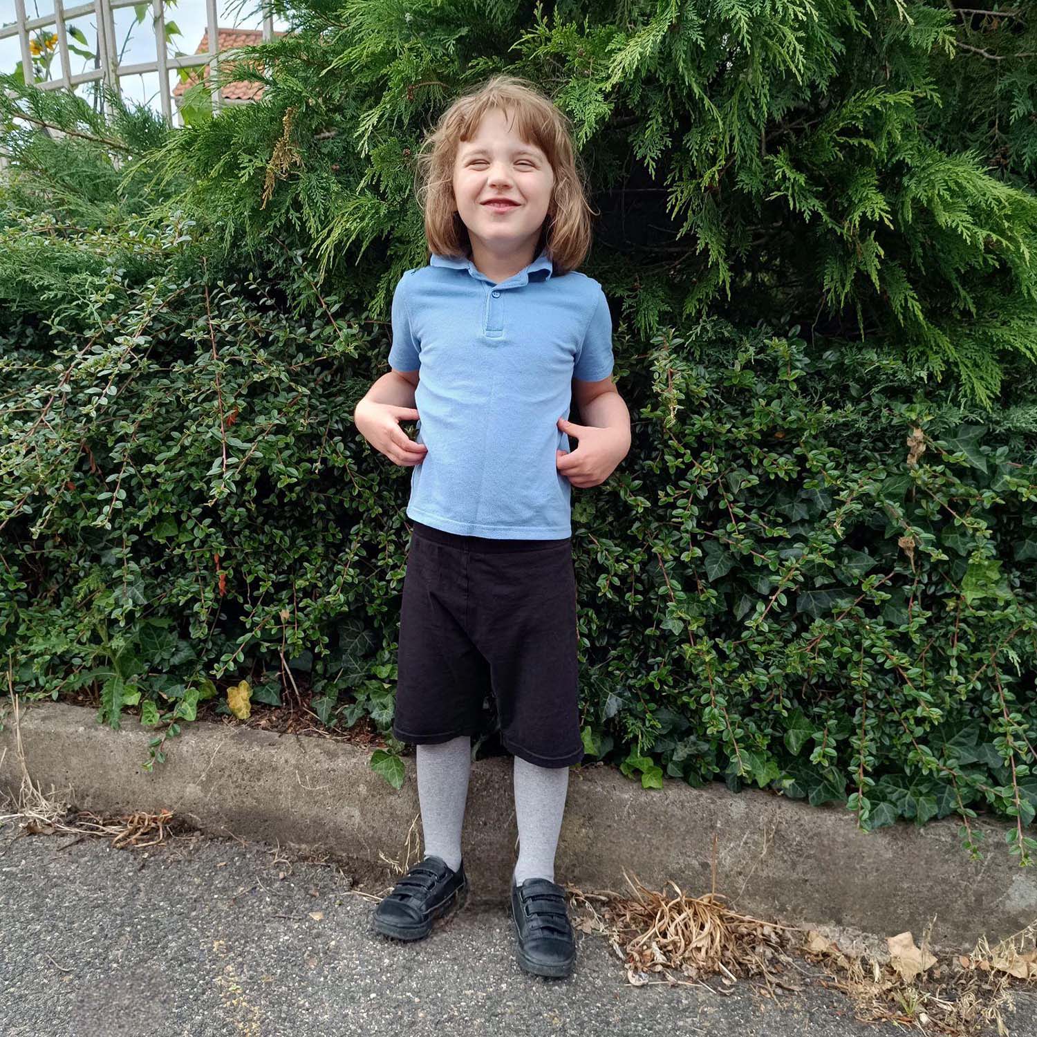 Barnstrumpbyxor i bomull - gråmelerad