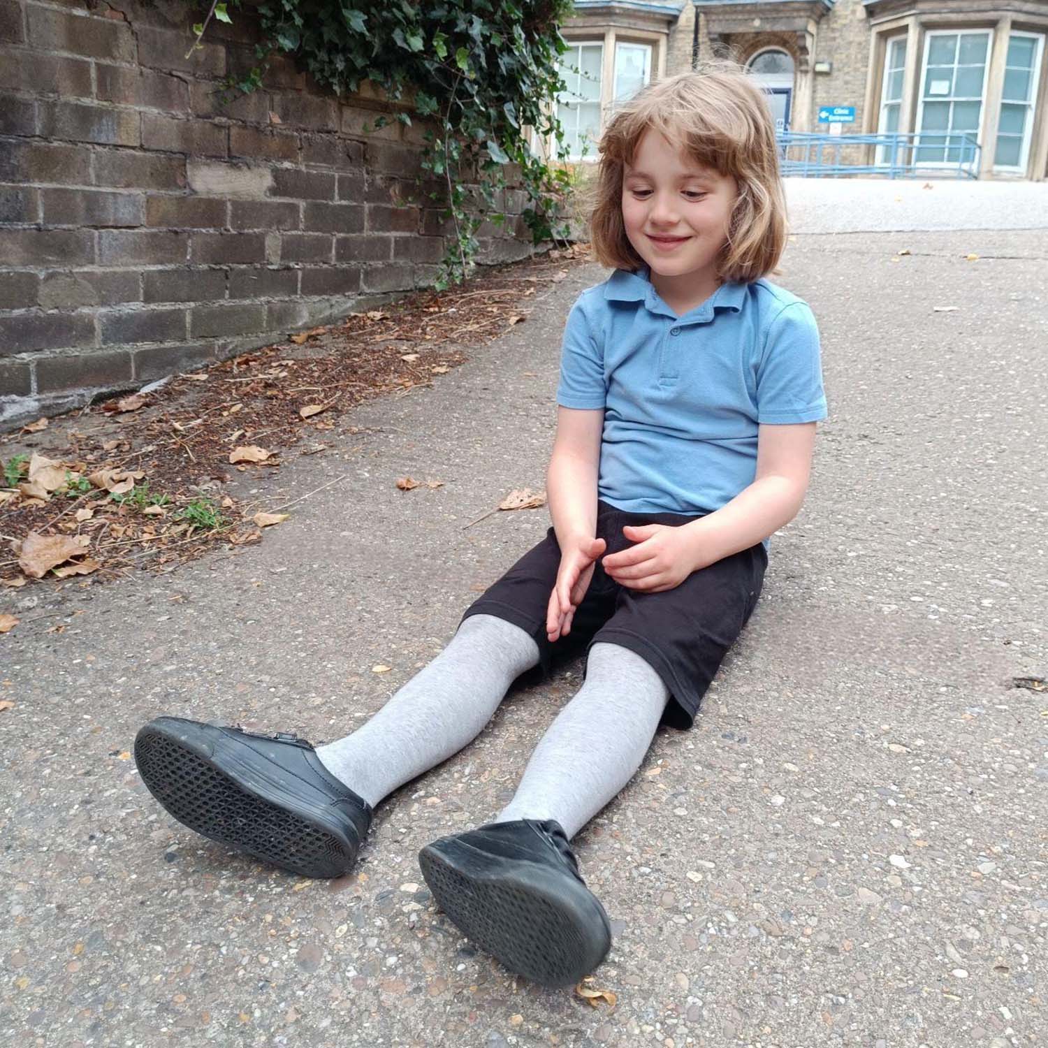 Barnstrumpbyxor i bomull - gråmelerad