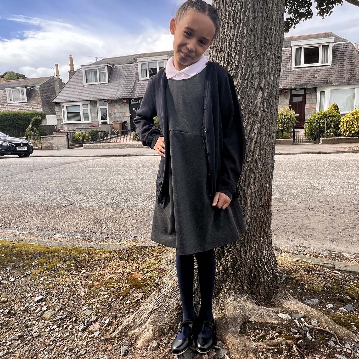 Barnstrumpbyxor i bomull - marinblå