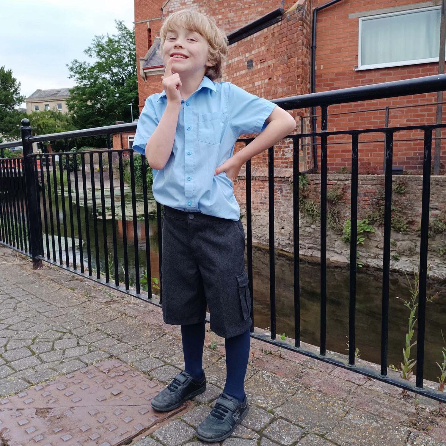 Barnstrumpbyxor i bomull - marinblå